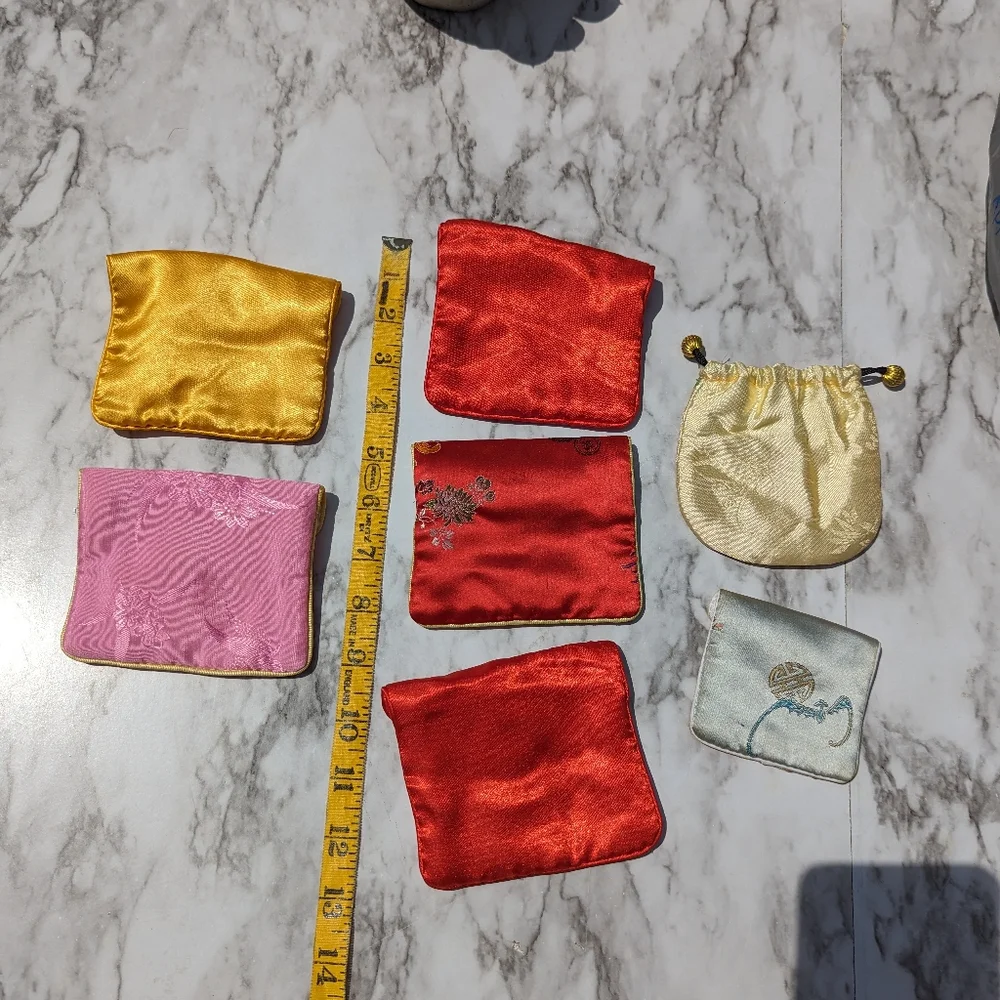 Fabric Small Snap Closure Bags Bundle Asian Inspired